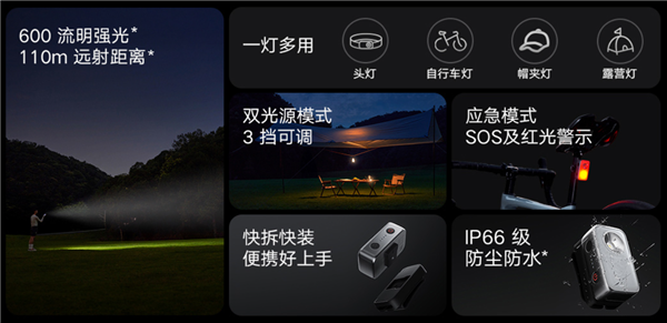 ！小米米家户外多功能灯开售：129元瓦力娱乐棋牌600流明、